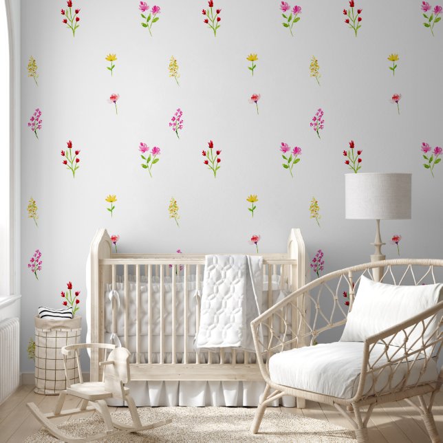 Wildflowers Floral Watercolor Flowers Wallpaper (Kids)