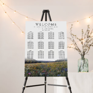 Wildflowers Floral Wedding Seating Chart Foam Board