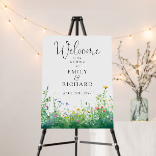 Wildflowers Floral Wedding Welcome Sign