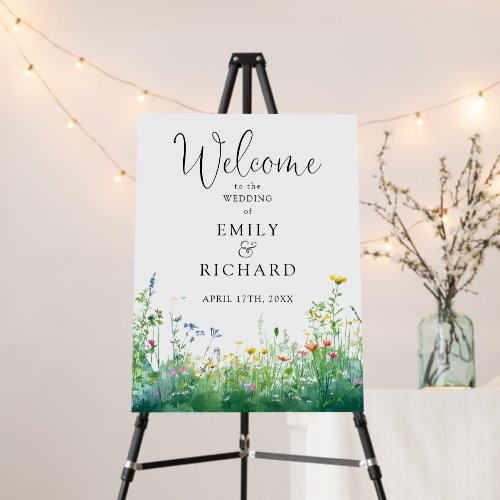 Wildflowers Floral Wedding Welcome Sign