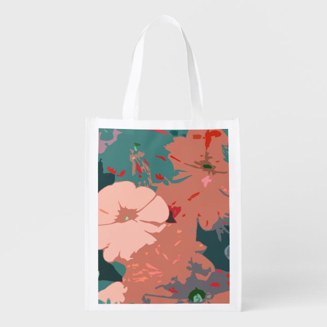 Wildflowers Floral Weddings Bridesmaid Gift Favor  Grocery Bag (Front)
