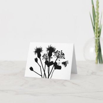 Wildflowers Flower Silhouette Notecards by gidget26 at Zazzle