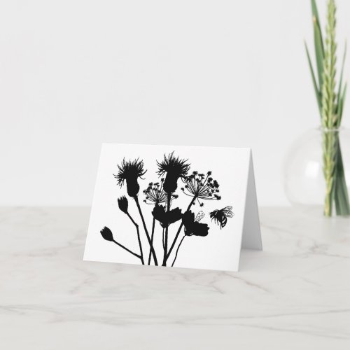 Wildflowers Flower Silhouette Notecards