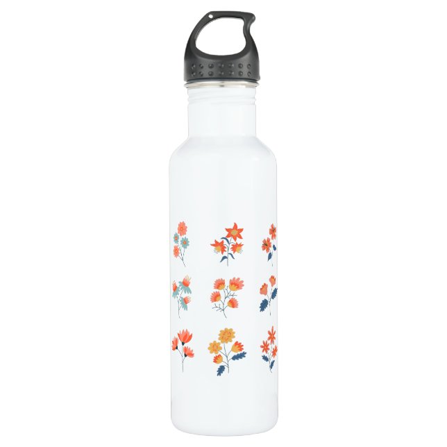 Wildflowers Flowers Botanical Stainless Steel Water Bottle (Front)