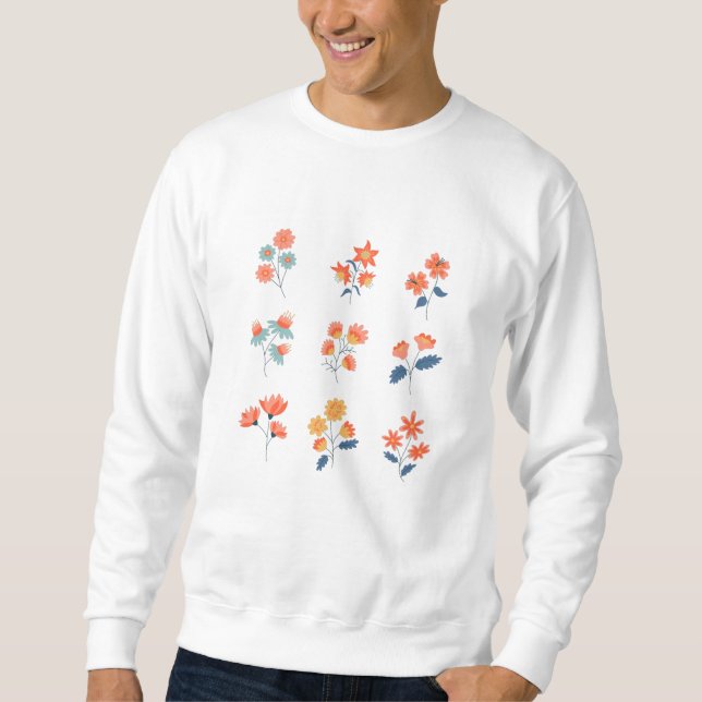 Wildflowers Flowers Botanical Sweatshirt (Front)
