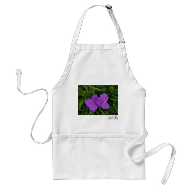 Wildflowers Fuchsia Spiderwort Hot Springs Gifts Adult Apron (Front)
