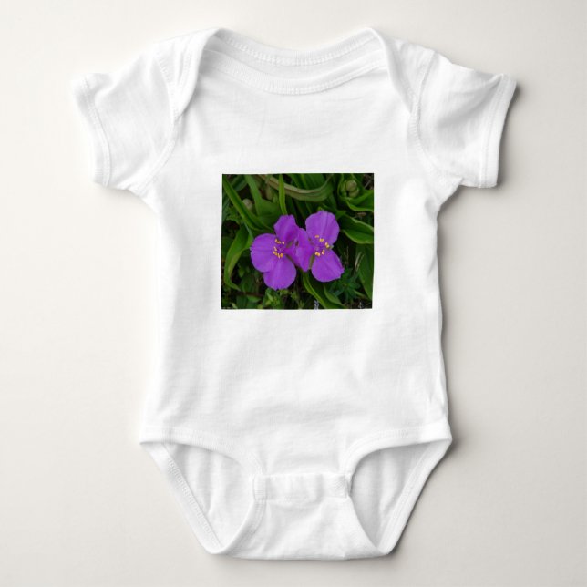 Wildflowers Fuchsia Spiderwort Hot Springs Gifts Baby Bodysuit (Front)