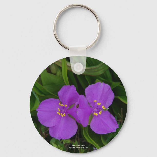 Wildflowers Fuchsia Spiderwort Hot Springs Gifts Keychain (Front)