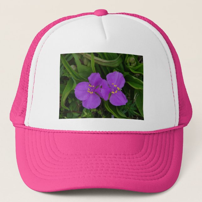 Wildflowers Fuchsia Spiderwort Hot Springs Gifts Trucker Hat (Front)