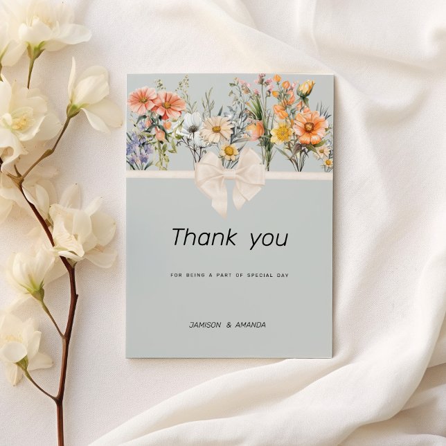 Wildflowers garden botanical floral Thank You Invitation (Wildflowers garden botanical floral Thank You )