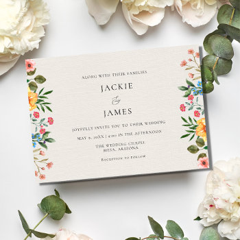 Wildflowers Garden Floral Wedding Invitation by stylelily at Zazzle