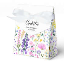 Wildflowers Garden Party First Birthday Favor Boxes