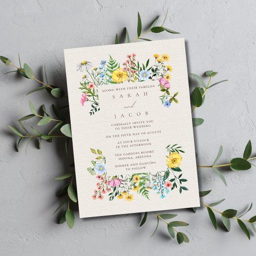 Wildflowers Garden Wedding Invitation