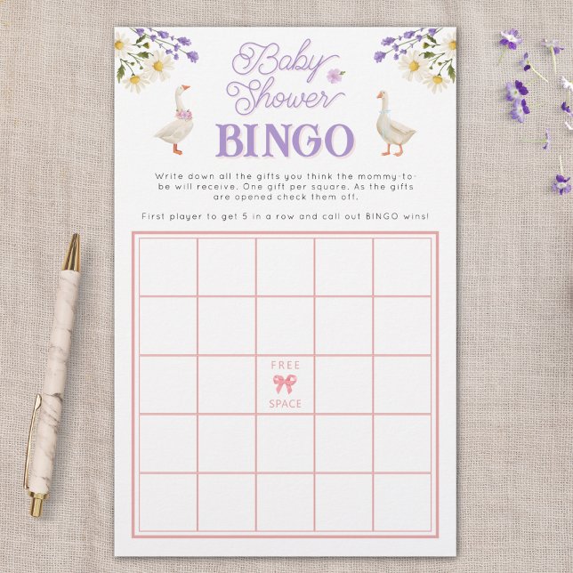 Wildflowers Geese Baby Shower Bingo Game (Creator Uploaded)
