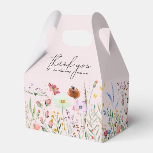 Wildflowers Girl Baby Shower Favor Boxes