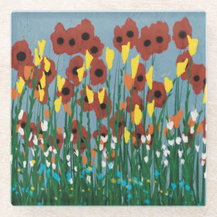 Wildflowers Glass Coaster
