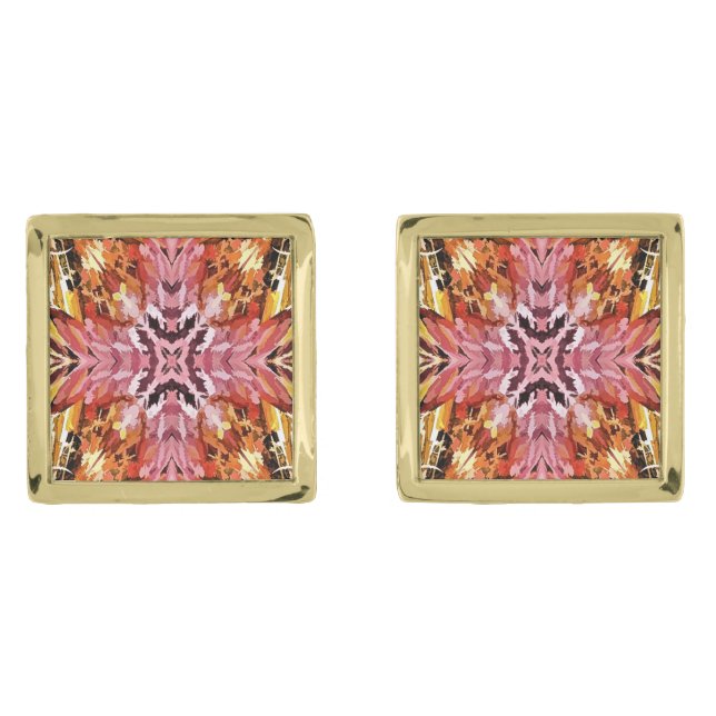 WILDFLOWERS GOLD CUFFLINKS (Front)