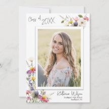 Wildflowers Graduation Announcement Invite Photo