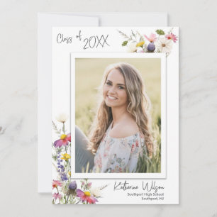 Wildflowers Graduation Announcement Invite Photo