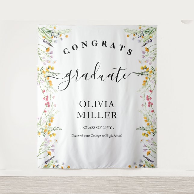 Wildflowers Graduation Backdrop decor (Front)