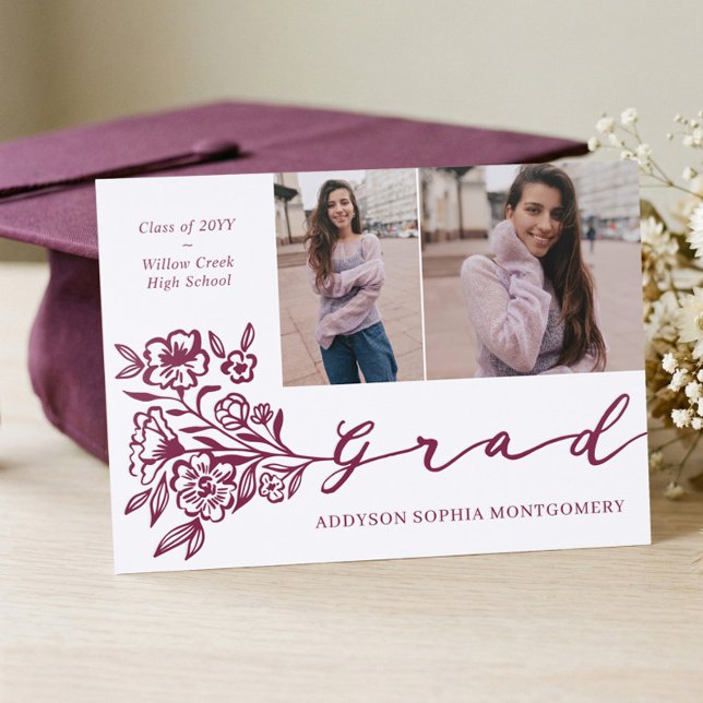 Wildflowers Graduation Grad Photos Announcement (Wildflowers Graduation Grad Photos Announcement)