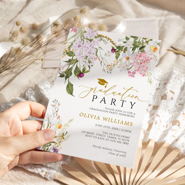Wildflowers Graduation Party Invitation (Creator Uploaded)