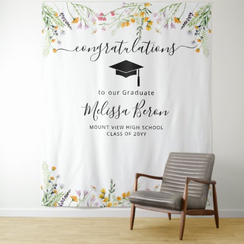 Wildflowers Graduation Photo Backdrop Photo booth