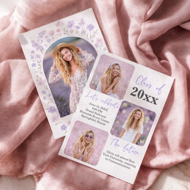 Wildflowers Graduation Photo Invitation (Creator Uploaded)