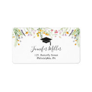Wildflowers Graduation Return Address Label