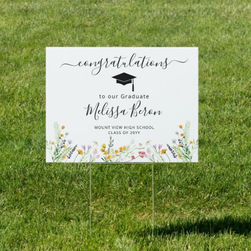 Wildflowers Graduation  Sign
