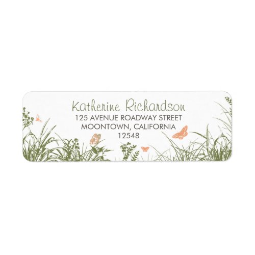 wildflowers grass cute return address labels