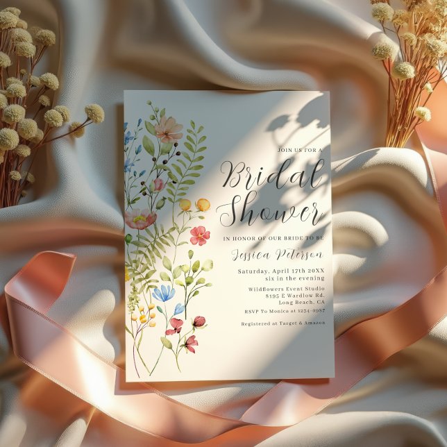 Wildflowers & Greenery Boho Garden Bridal Shower  Invitation (Creator Uploaded)