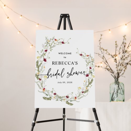 Wildflowers Greenery Bridal Shower Welcome Signs