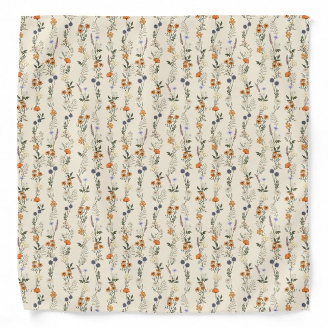 Wildflowers Handdrawn Bandana (Front)