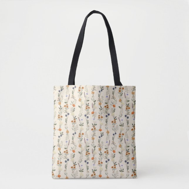Wildflowers Handdrawn Tote Bag (Front)