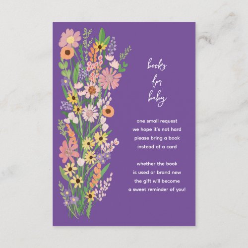 Wildflowers Handpainted Custom Baby Shower  Enclosure Card