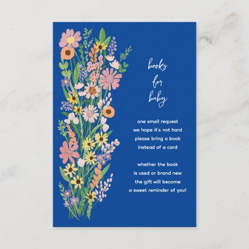 Wildflowers Handpainted Custom Baby Shower  Enclosure Card