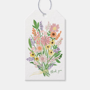 Wildflowers Handpainted Custom Baby Shower Gift Tags