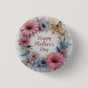 WildFlowers Happy Mother's Day Button