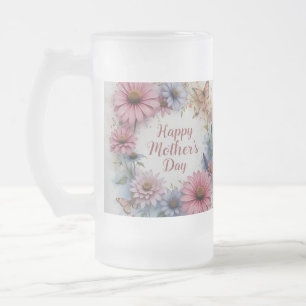 Wildflowers Happy Mother's Day Frosted Glass Beer Mug