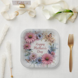 WildFlowers Happy Mother's Day Paper Plates