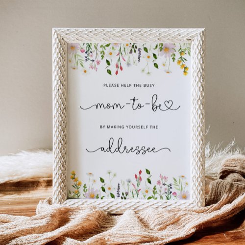 Wildflowers Help the Busy Mom Address an Envelope Poster