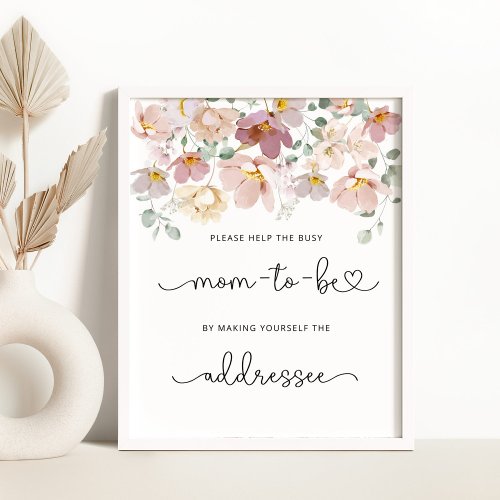 Wildflowers Help the Busy Mom Address an Envelope  Poster
