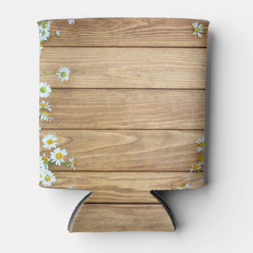 Wildflowers herbs wooden background can cooler