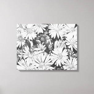 Wildflowers Honeybees Art Print Canvas Small