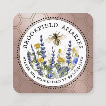 Wildflowers Honeycomb & Bee Apiary Business Card by BeekeepingSupplies at Zazzle