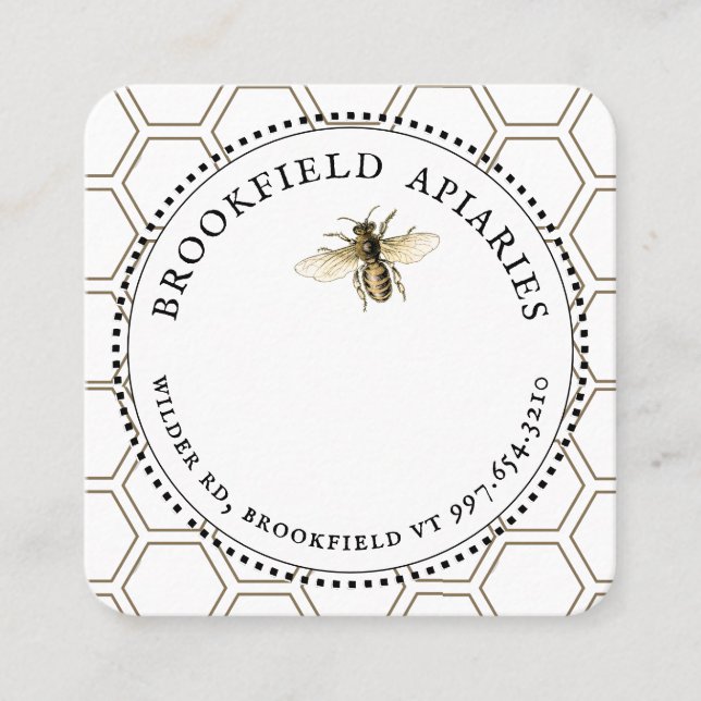 Wildflowers Honeycomb & Bee Apiary Business Card (Front)