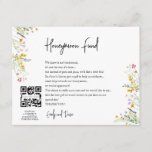Wildflowers Honeymoon wish QR CODE  Enclosure Card<br><div class="desc">Honeymoon fund request wedding insert card with your Qr code. Don't forget to personalize it with your initials on the back.</div>