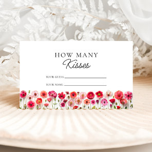Wildflowers How Many Kisses Bridal Game Enclosure Card