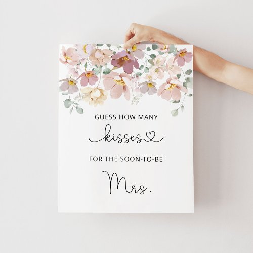  Wildflowers how many kisses bridal shower game Poster